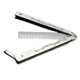 Maxbell Butterfly Comb Hair Styling Tool Unsharpened Foldable Training Comb White