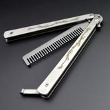 Maxbell Butterfly Comb Hair Styling Tool Unsharpened Foldable Training Comb White