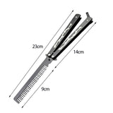 Maxbell Butterfly Comb Hair Styling Tool Unsharpened Foldable Training Comb Black