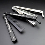 Maxbell Butterfly Comb Hair Styling Tool Unsharpened Foldable Training Comb Black