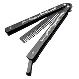 Maxbell Butterfly Comb Hair Styling Tool Unsharpened Foldable Training Comb Black