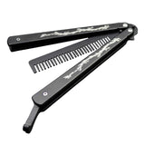 Maxbell Butterfly Comb Hair Styling Tool Unsharpened Foldable Training Comb Black