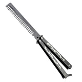 Maxbell Butterfly Comb Hair Styling Tool Unsharpened Foldable Training Comb Black