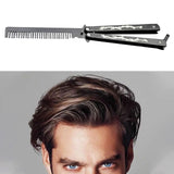 Maxbell Butterfly Comb Hair Styling Tool Unsharpened Foldable Training Comb Black