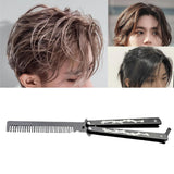 Maxbell Butterfly Comb Hair Styling Tool Unsharpened Foldable Training Comb Black