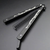 Maxbell Butterfly Comb Hair Styling Tool Unsharpened Foldable Training Comb Black