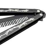 Maxbell Butterfly Comb Hair Styling Tool Unsharpened Foldable Training Comb Black