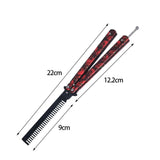 Maxbell Practice Butterfly Comb Trainer Foldable Stainless Steel Metal Practice Comb Red