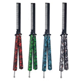 Maxbell Practice Butterfly Comb Trainer Foldable Stainless Steel Metal Practice Comb Red