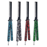 Maxbell Practice Butterfly Comb Trainer Foldable Stainless Steel Metal Practice Comb Red