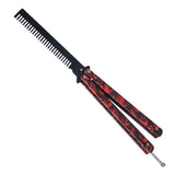 Maxbell Practice Butterfly Comb Trainer Foldable Stainless Steel Metal Practice Comb Red