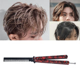 Maxbell Practice Butterfly Comb Trainer Foldable Stainless Steel Metal Practice Comb Red