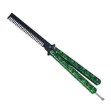 Maxbell Practice Butterfly Comb Trainer Foldable Stainless Steel Metal Practice Comb Green