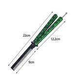 Maxbell Practice Butterfly Comb Trainer Foldable Stainless Steel Metal Practice Comb Green
