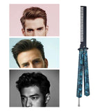 Maxbell Practice Butterfly Comb Trainer Foldable Stainless Steel Metal Practice Comb Blue