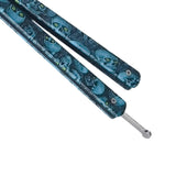 Maxbell Practice Butterfly Comb Trainer Foldable Stainless Steel Metal Practice Comb Blue