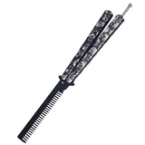 Maxbell Practice Butterfly Comb Trainer Foldable Stainless Steel Metal Practice Comb White