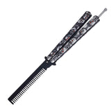 Maxbell Practice Butterfly Comb Trainer Foldable Stainless Steel Metal Practice Comb White