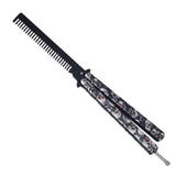 Maxbell Practice Butterfly Comb Trainer Foldable Stainless Steel Metal Practice Comb White