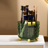 Maxbell 360 Degree Rotating Makeup Brush Holder Rack for Countertop Bathroom Dresser Green without cover