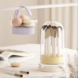 Maxbell Makeup Brush Cleaning Bowl Holder Washing Tool Travel with Dust Cover 3 in 1 Cream Color