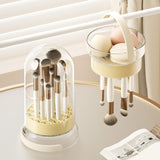 Maxbell Makeup Brush Cleaning Bowl Holder Washing Tool Travel with Dust Cover 3 in 1 Cream Color