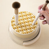 Maxbell Makeup Brush Cleaning Bowl Holder Washing Tool Travel with Dust Cover 3 in 1 Cream Color