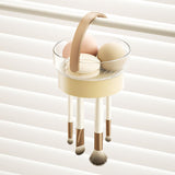 Maxbell Makeup Brush Cleaning Bowl Holder Washing Tool Travel with Dust Cover 3 in 1 Cream Color