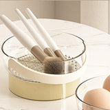Maxbell Makeup Brush Cleaning Bowl Holder Washing Tool Travel with Dust Cover 3 in 1 Cream Color