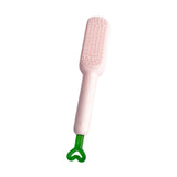 Maxbell Hairdressing Brush Clean Scalable Detangling Brush for Short Curly Hair pink