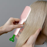 Maxbell Hairdressing Brush Clean Scalable Detangling Brush for Short Curly Hair pink