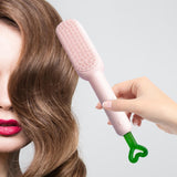 Maxbell Hairdressing Brush Clean Scalable Detangling Brush for Short Curly Hair pink