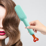 Maxbell Hairdressing Brush Clean Scalable Detangling Brush for Short Curly Hair blue