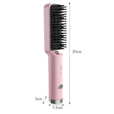 Maxbell Hair Straightener Brush Travel Size Birthday Presents Hair Straightener Comb Pink