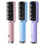 Maxbell Hair Straightener Brush Travel Size Birthday Presents Hair Straightener Comb Pink