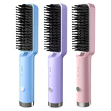 Maxbell Hair Straightener Brush Travel Size Birthday Presents Hair Straightener Comb Pink