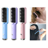 Maxbell Hair Straightener Brush Travel Size Birthday Presents Hair Straightener Comb Pink