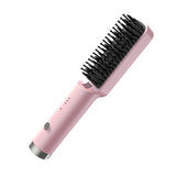 Maxbell Hair Straightener Brush Travel Size Birthday Presents Hair Straightener Comb Pink