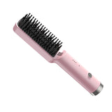 Maxbell Hair Straightener Brush Travel Size Birthday Presents Hair Straightener Comb Pink