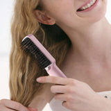 Maxbell Hair Straightener Brush Travel Size Birthday Presents Hair Straightener Comb Pink