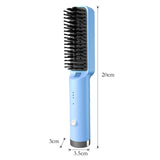 Maxbell Hair Straightener Brush Travel Size Birthday Presents Hair Straightener Comb Blue