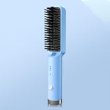 Maxbell Hair Straightener Brush Travel Size Birthday Presents Hair Straightener Comb Blue