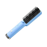 Maxbell Hair Straightener Brush Travel Size Birthday Presents Hair Straightener Comb Blue