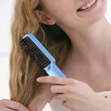 Maxbell Hair Straightener Brush Travel Size Birthday Presents Hair Straightener Comb Blue