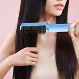 Maxbell Hair Straightener Brush Travel Size Birthday Presents Hair Straightener Comb Blue