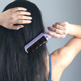 Maxbell Hair Straightener Brush Travel Size Birthday Presents Hair Straightener Comb Purple