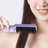 Maxbell Hair Straightener Brush Travel Size Birthday Presents Hair Straightener Comb Purple