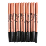 Maxbell 12Pcs Eyeliner Pencil Blemishes for Face Shaping Lips Dark Circles Treatment Black Nude Pink
