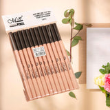 Maxbell 12Pcs Eyeliner Pencil Blemishes for Face Shaping Lips Dark Circles Treatment Coffee Natural