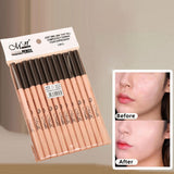 Maxbell 12Pcs Eyeliner Pencil Blemishes for Face Shaping Lips Dark Circles Treatment Coffee Natural